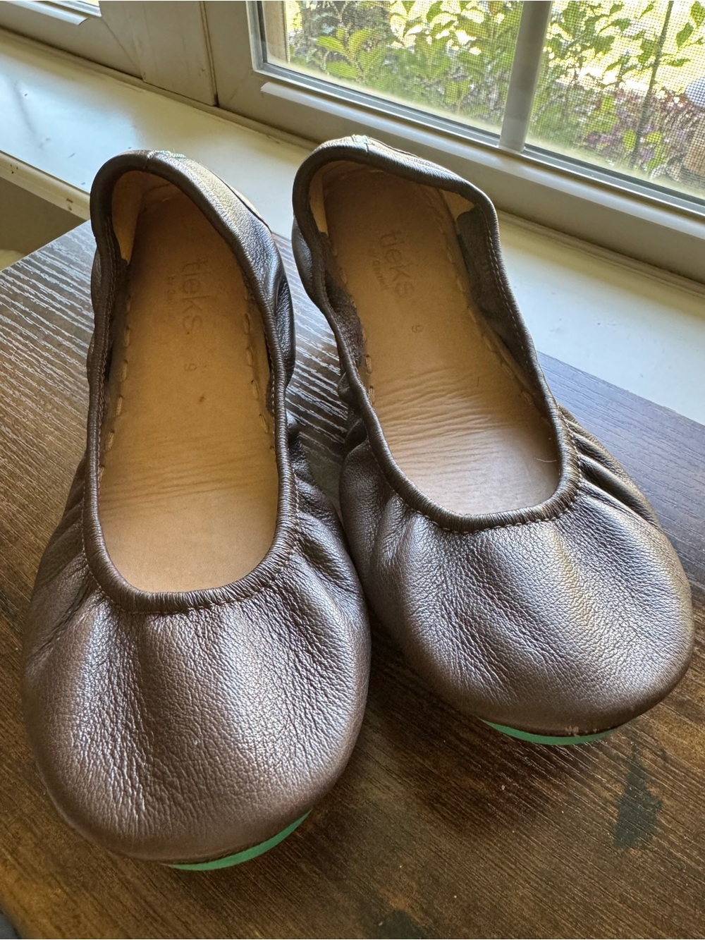Tieks Chocolate Brown Leather Ballet Flats Size 9